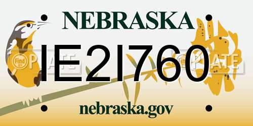 IE2I760 Nebraska License Plate