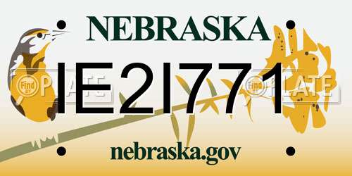 IE2I771 Nebraska License Plate