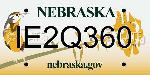 IE2Q360 Nebraska License Plate