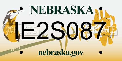 IE2S087 Nebraska License Plate