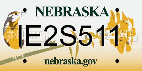 IE2S511 Nebraska License Plate