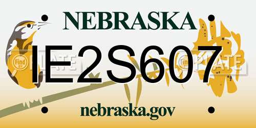 IE2S607 Nebraska License Plate