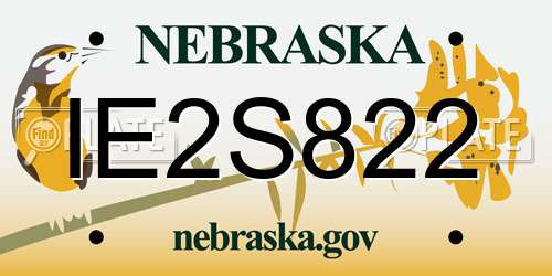 IE2S822 Nebraska License Plate