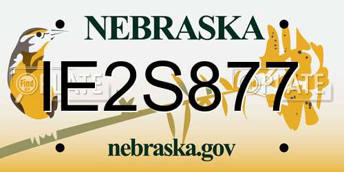 IE2S877 Nebraska License Plate