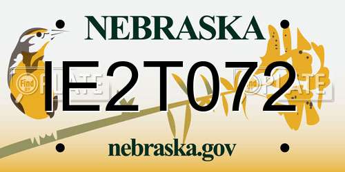 IE2T072 Nebraska License Plate