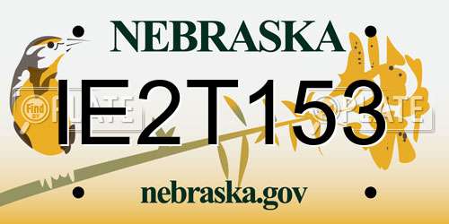 IE2T153 Nebraska License Plate