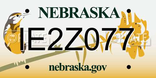 IE2Z077 Nebraska License Plate