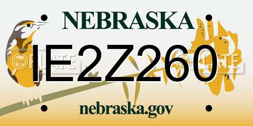 IE2Z260 Nebraska License Plate