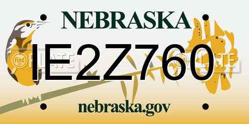 IE2Z760 Nebraska License Plate