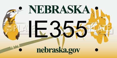 IE355 Nebraska License Plate