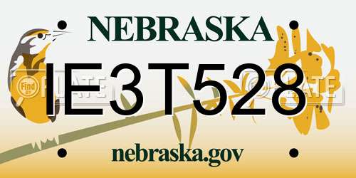 IE3T528 Nebraska License Plate