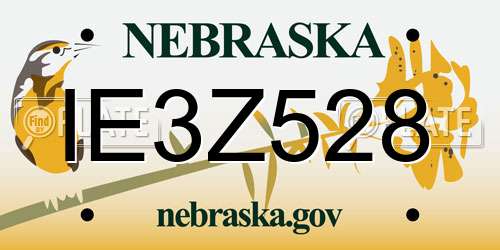 IE3Z528 Nebraska License Plate