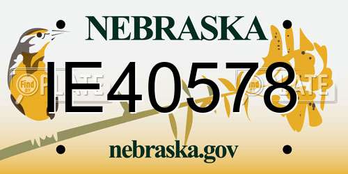 IE40578 Nebraska License Plate