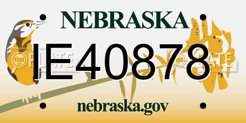IE40878 Nebraska License Plate