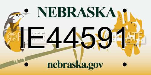 IE44591 Nebraska License Plate