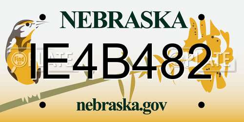IE4B482 Nebraska License Plate