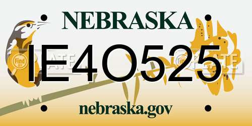 IE4O525 Nebraska License Plate