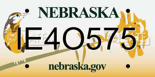 IE4O575 Nebraska License Plate