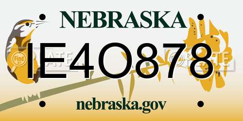 IE4O878 Nebraska License Plate