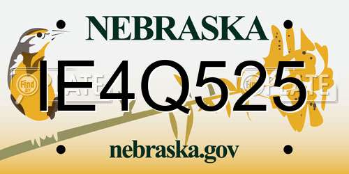 IE4Q525 Nebraska License Plate