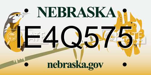 IE4Q575 Nebraska License Plate