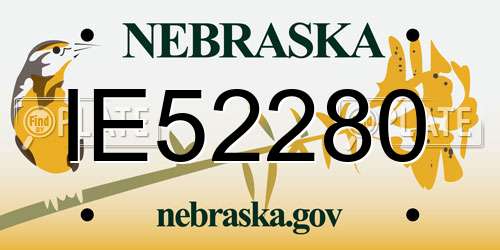 IE52280 Nebraska License Plate