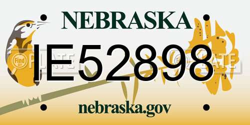 IE52898 Nebraska License Plate