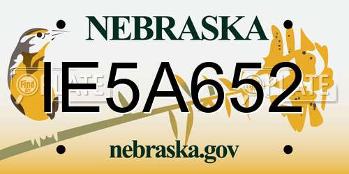 IE5A652 Nebraska License Plate