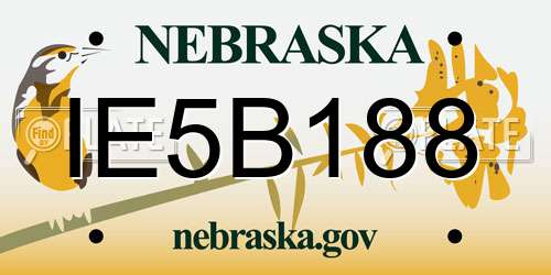 IE5B188 Nebraska License Plate