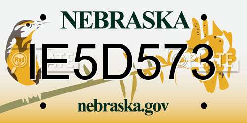 IE5D573 Nebraska License Plate