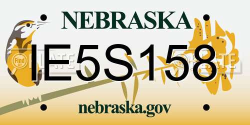 IE5S158 Nebraska License Plate