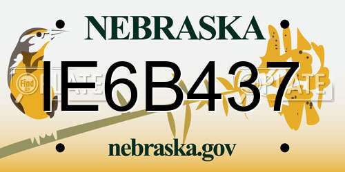 IE6B437 Nebraska License Plate