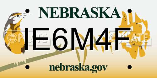 IE6M4F Nebraska License Plate