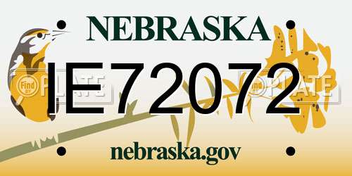 IE72072 Nebraska License Plate