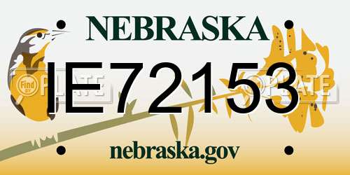IE72153 Nebraska License Plate