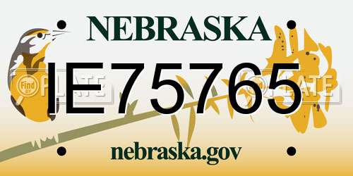 IE75765 Nebraska License Plate