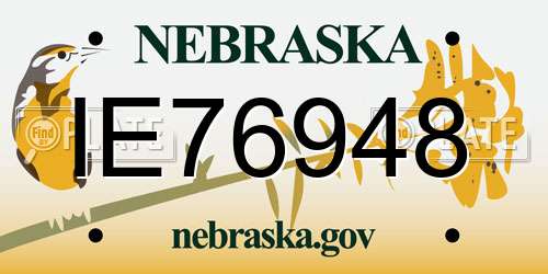 IE76948 Nebraska License Plate
