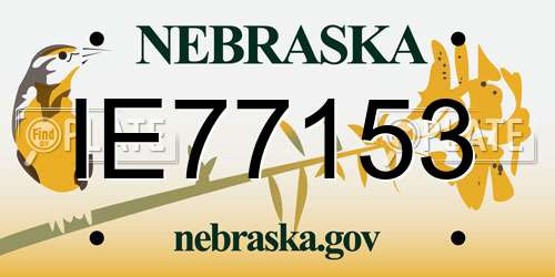 IE77153 Nebraska License Plate