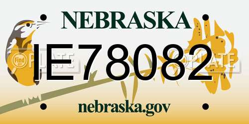 IE78082 Nebraska License Plate