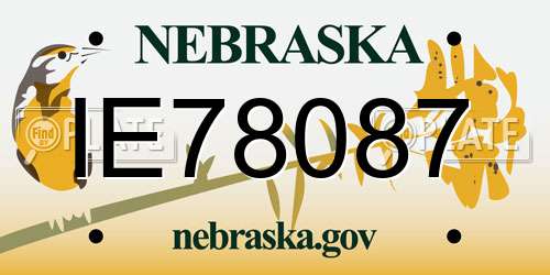 IE78087 Nebraska License Plate
