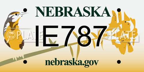IE787 Nebraska License Plate
