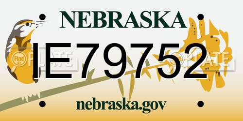 IE79752 Nebraska License Plate
