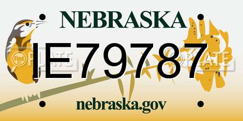 IE79787 Nebraska License Plate