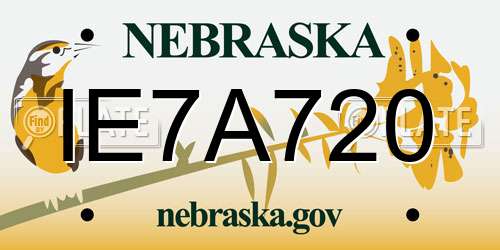 IE7A720 Nebraska License Plate
