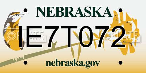 IE7T072 Nebraska License Plate