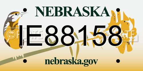 IE88158 Nebraska License Plate