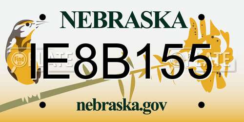 IE8B155 Nebraska License Plate