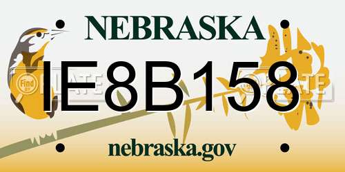 IE8B158 Nebraska License Plate