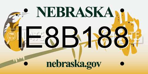 IE8B188 Nebraska License Plate