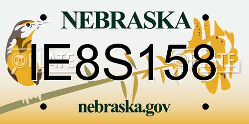 IE8S158 Nebraska License Plate